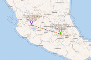 Trip Mexico city to Guadalajara